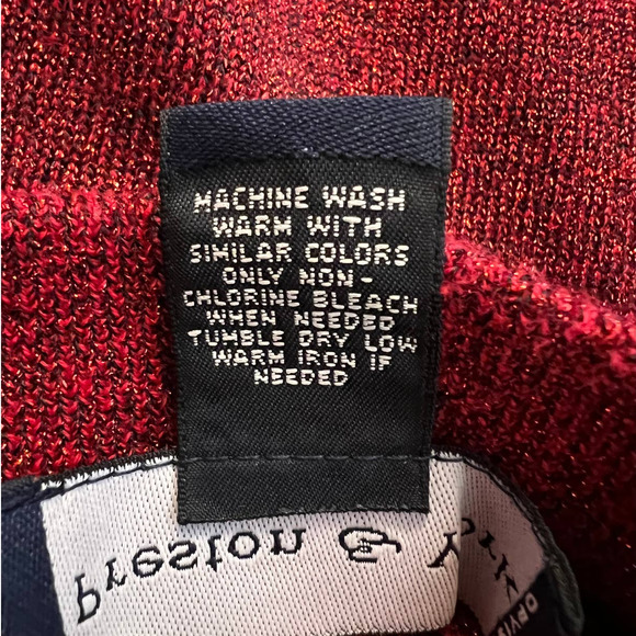 Preston & York Sweater Mock Turtleneck Size M in Red Metallic - Picture 5 of 5